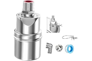 LAGWIUY 1 Pack Water Float Valve for Water Tank, 1/2" to 3/4'' Water Trough Float Valve, 304 Stainless Steel Automatic Water Level Control Float Valve for Water Tank, Pool, Livestock Troughs, Toilet Tank