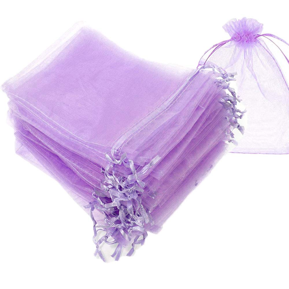 Time to Sparkle 25pcs Pouches Organza Gift Bags Oragnza Wedding Party Favour Jewellery, 15x20cm, Light Purple — image 1