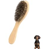 Soft Boar Bristle Dog Brush for Short Haired, Ideal Pet Hair Brush | Gentle Deshedding &amp; Grooming Tool, Puppy Essentials for Grooming and Shedding, Fit for Puppy Cat and Small Pet