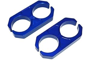 A-Team Performance Universal Heavy-Duty T6 Billet Aluminum Coilover Reservoir Bracket - Blue - Stainless Bolt Shock Reservoir Clamp Mount - Fits Chevrolet, GMC, Dodge, Ford, Toyota, Mitsubishi & Honda