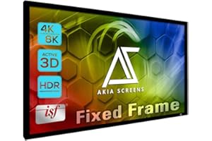 Akia Screens Fixed Frame Projector Screen 100 inch 16:9 8K 4K Ultra HD 3D Ready Wall Mount CINEWHITE UHD-B 100 Projection Screen for Indoor Movie Video Home Theater Cinema Office AK-FF100WH2