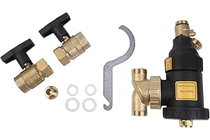 Magnetic Central Water Heater Filter with Removable Magnet Ring and Stainless Steel Mesh, Rust and Sludge Separation, 3/4 to 