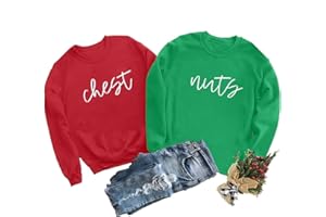 UNIQUEONE Chest and Nuts Christmas Sweatshirt: Couples Ugly Christmas Sweater Funny Christmas Matching Long Sleeve Shirts
