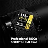 Lexar Professional 512GB 1800x SDXC UHS-II Gold SD Memory Card 270MB/s view 2
