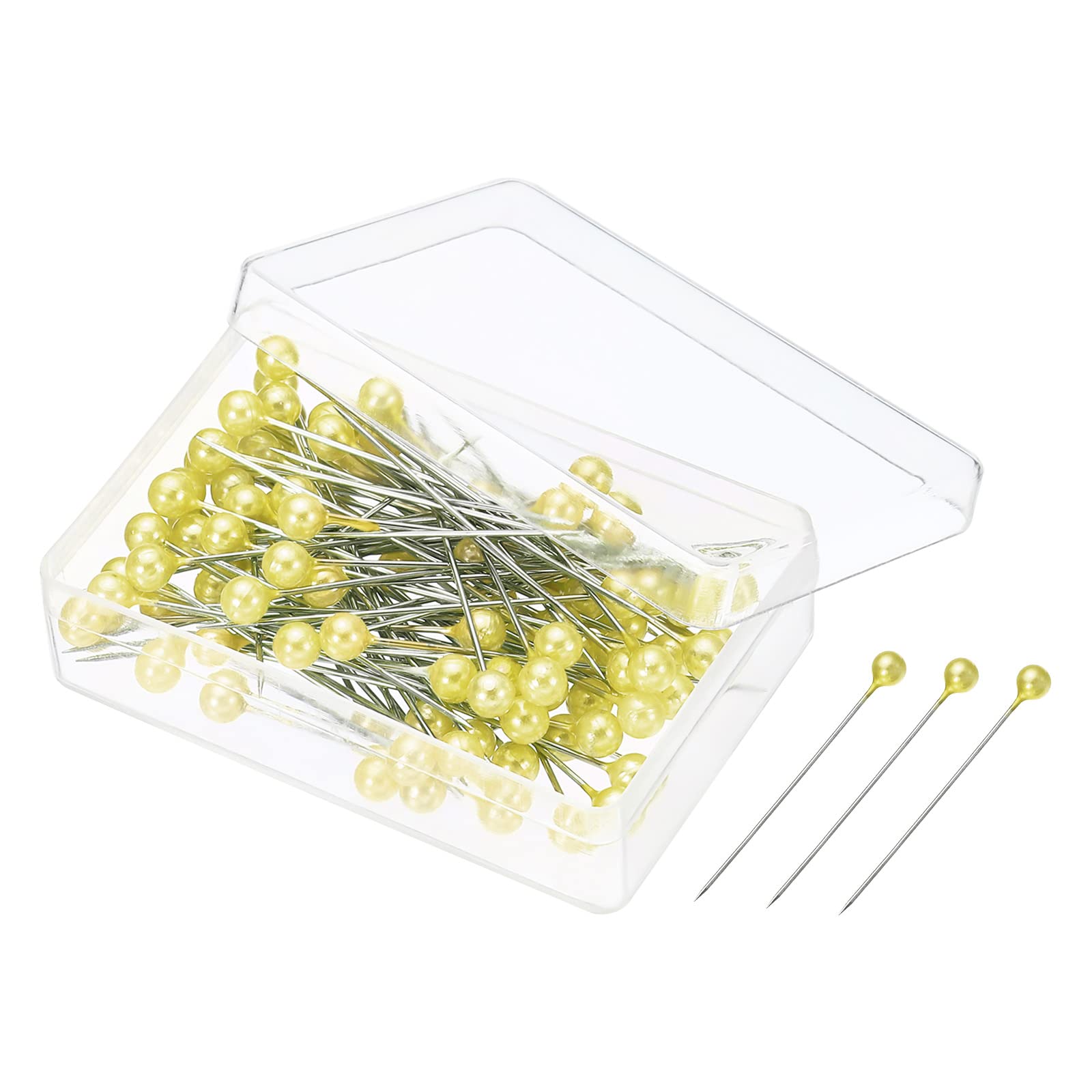 PATIKIL Pearlized Sewing Pins, 4 Set Stainless Steel Ball Head Needle Straight Quilting Pin for Dressmaker Decorations, Golden