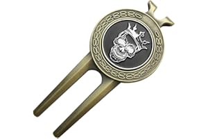 GOLTERS Golf Divot Repair Tool with Golf Club Skull Ball Marker Golf Gift for Golfer (Skull)