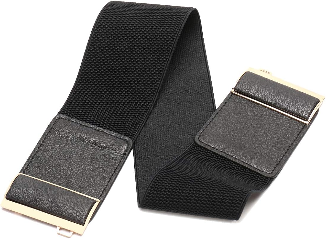 Beltox Womens 3" Wide Belt Elastic Stretch Cinch Waistband Lady Cummerband at  Women’s Clothing store