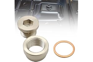 SecosAutoparts Thread 18mm x 1.50, Steel Plug with Inner Hex Head Universal with Bung & Washer Kit, Stainless Steel, Transmission Sump Drain Plug (Weld in) Pack of 1