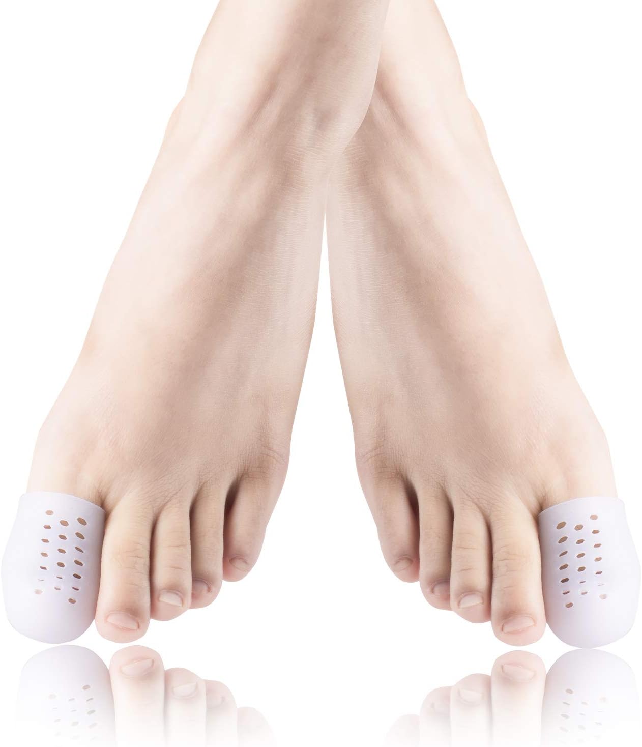 Big Toe Protector, 10PCS Breathable Gel Toe Cap Silicone Toe Cover Sleeves with Holes, Provides Relief from Missing or Ingrown Toenails, Corns, Blisters, Hammer Toes, Reduce Friction: Health & Personal Care