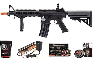 Lancer Tactical Gen 2 MK18 MOD 0 CQB Field AEG Airsoft Gun with Battery, Charger, 1000 Rounds 6mm Pellet and Grip