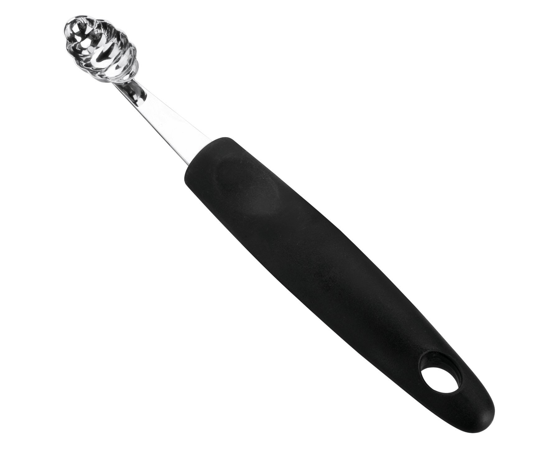 Lacor 60372 Professional Oval Fluted Fruit Baller, 3.25 x 2 x 30 cm, Black