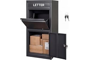 Noliven 40in Package Delivery Boxes for Outside with Lock, Galvanized Steel Package Drop Case with Anti-Theft Design, Outdoor