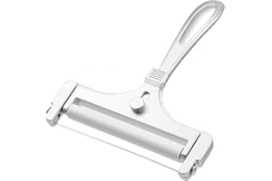 Cheese Slicer Wire - Sharp & Strong Stainless Steel Cheese Cutter Handheld, Slice Tickness Adjuster, Comfortable Handle & Dis