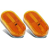 Partsam 2Pcs [DOT Certified] Amber 4 Inch LED Trailer RV Camper Side Marker Clearance Lights Lamps 6 Diodes with Reflex Lens Surface Mount Reflective 2x4 Rectangle Truck Marker Lights Front Rear