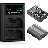 FirstPower EN-EL3e Battery 2-Pack 2200mAh and USB Dual Charger for Nikon | Compatible with Nikon D50, D70, D70s, D80, D90, D1
