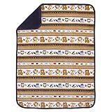 NoJo Aztec Forest Super Soft Double Sided Velboa/Sherpa Baby Blanket