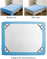 Lesfit Bed Sheet Clips, 4 Pieces, Black Sheet Fasteners for Bedding view 4