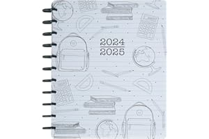 THE HAPPY PLANNER Happy Planner Disc Bound 12 Month Academic Planner, July 2024–June 2025 Daily to Monthly Planner, Big Size, Teacher Layout, Here We Go Again, 72 Pages, 2 Sticker Sheets, 8 1/2" x 11"