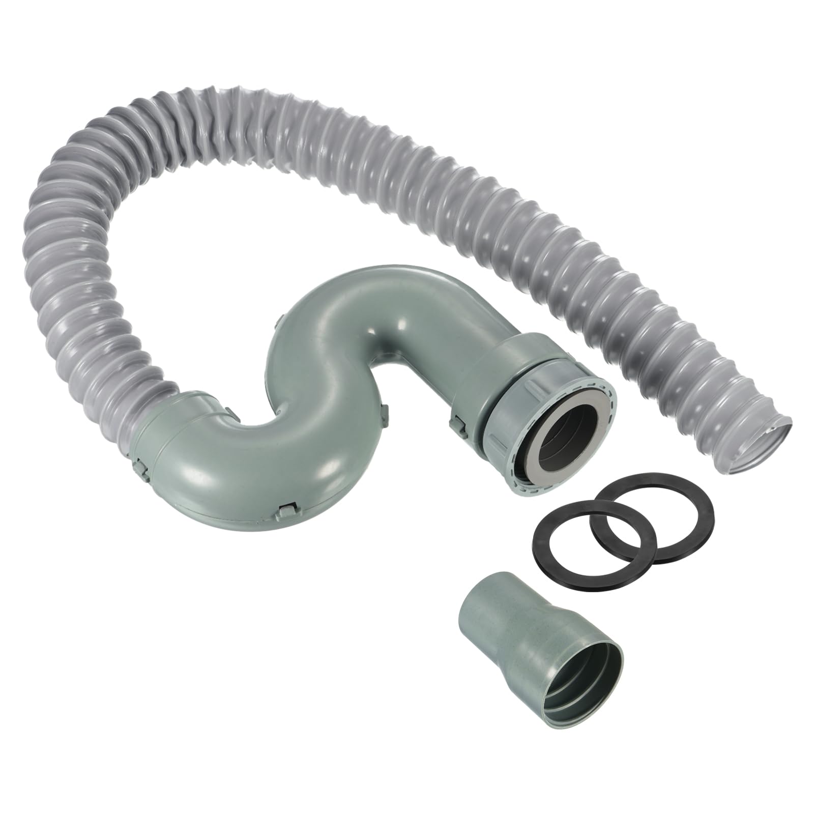 YOKIVE P-Trap Drain Pipes, Expandable Basin Tubes Flexible Drainage Hose Great for Basin Without Overflow (Gray Green)