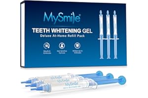 MySmile Teeth Whitening Gel Pen Refill Pack, 3 Non-Sensitive Teeth Whitening Pen, Deluxe Teeth Whitener Dental Grade Tooth Whitening Gel with Carbamide Peroxide for Home, 10 min Fast Result