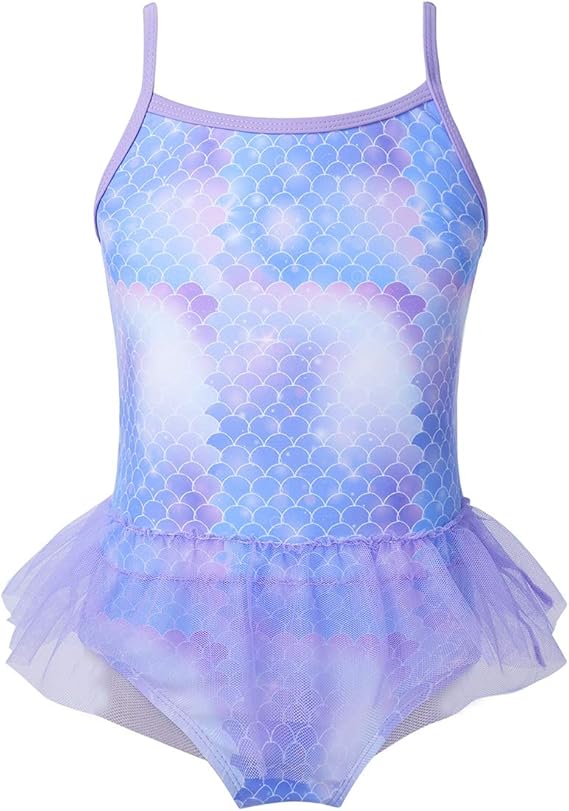 Iiniim 女の子 水着 キッズ ガールズ ワンピース 人魚姫 水着 可愛い キラキラ 温泉 泳ぎ スイムウェア 水泳着 ノースリーブ スイミング 水遊び 夏 ラベンダー 110 水着 通販 Amazon