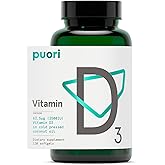 Puori Vitamin D3 Softgels, 2500 IU (62.5 mcg) - Fast Absorbing Vitamin D3 Supplements for Immune System Support, Bone Health & Density and Healthy Muscle Functions - Non-GMO & Gluten-Free - 120 Count