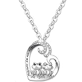 MEERIGO S925 Sterling Silver Frog Heart Necklace, Ring, Bracelet and Earrings,Froggy Fun Pendant Necklace - Cute Froggie Charm Jewelry for Women