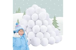 Lunhans 100PCS Indoor Snowball Fight Set, Fake Snowballs for Kids, Artificial Snow Balls for Christmas Decoration, Realistic Snow Plush Balls White Outdoor
