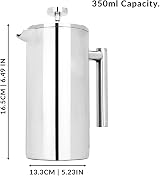 Maison & White French Press Cafetiere Stainless Steel 350 ml 7 Piece Gift Set view 5