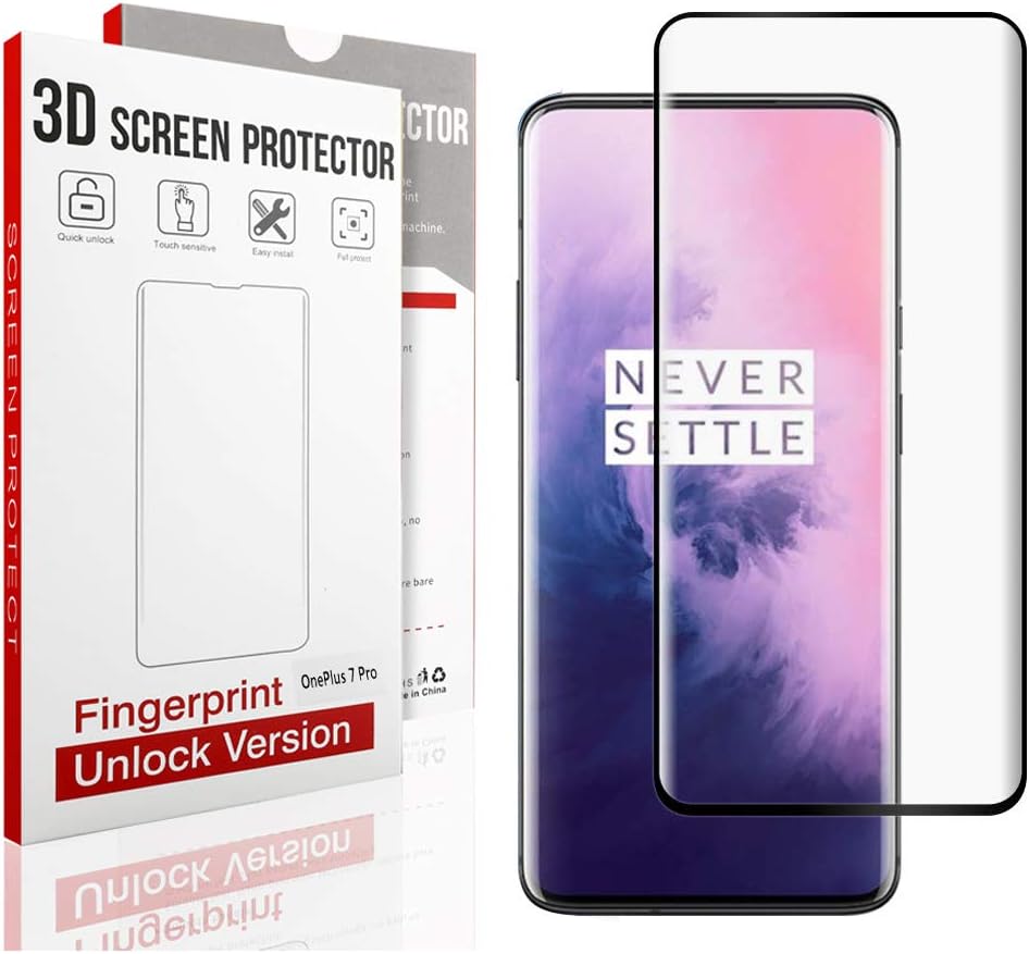QITAYO Screen Protector for oneplus 7 pro, [HD Clear] [Bubble-Free][Case Friendly] Tempered Glass Screen Protector Compatible with oneplus 7 pro