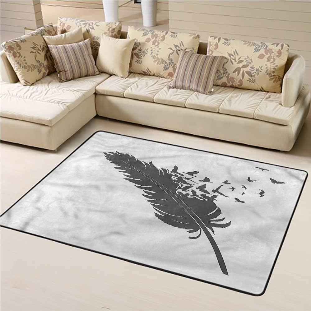 Area Rug Raven, Flying Flock of Birds Super Soft Faux Fur Area Rugs for Home, Bed, Living Room 6 x 9 Feet