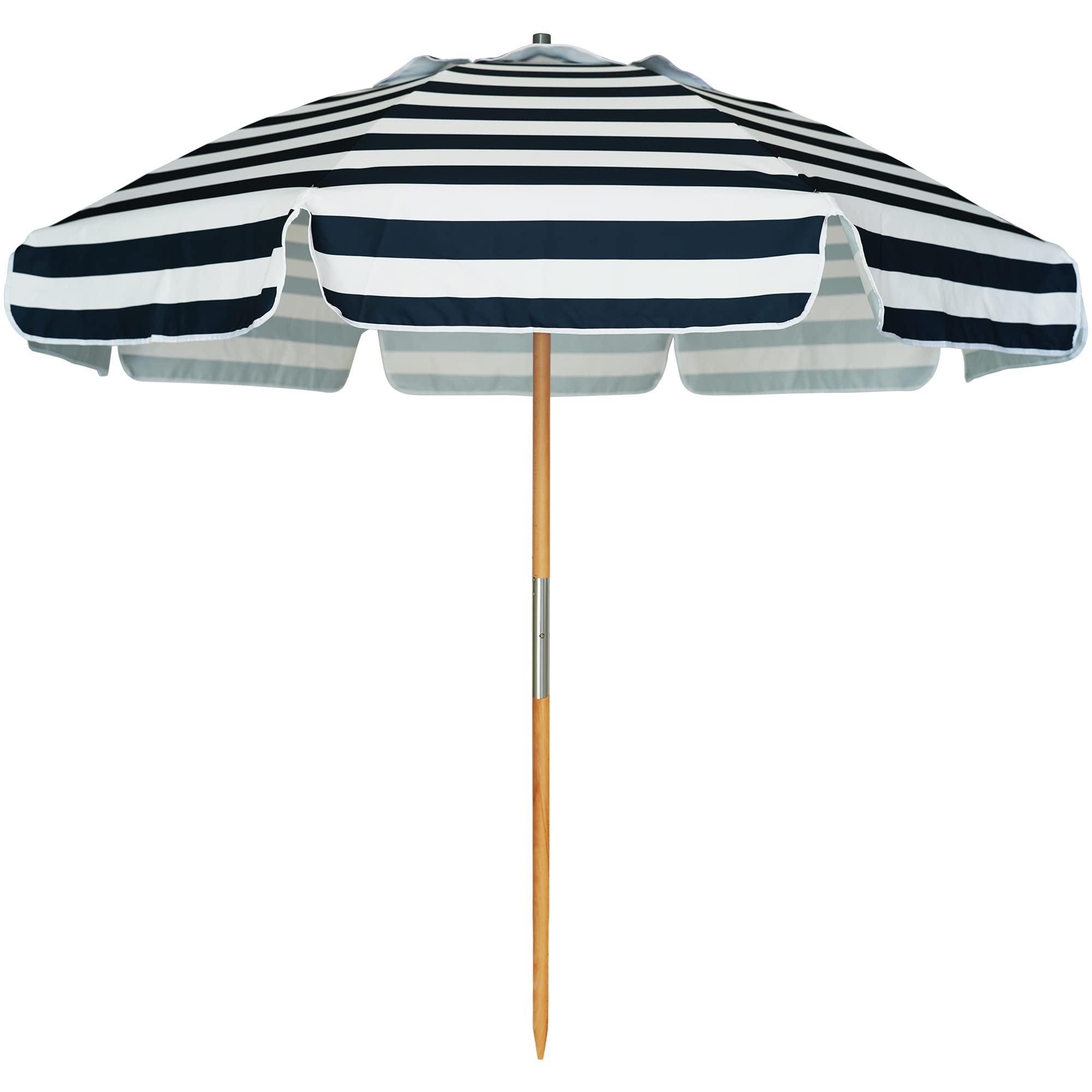 Photo 1 of **The description and photo are for reference only.**AMMSUN 7.5ft Heavy Duty HIGH Wind Beach Umbrella Commercial Grade Patio Beach Umbrella with Air Vent Ash Wood Pole & Carry Bag UPF50+ Protection Navy