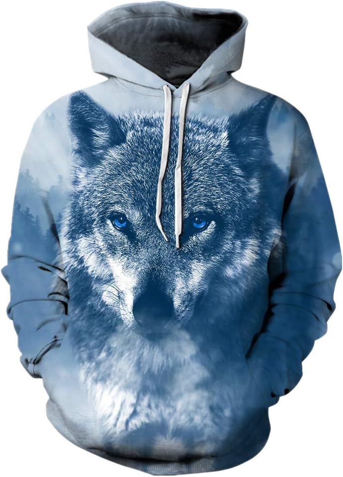 Mchochy Unisex Realistic 3D Digital Print Pullover Hoodies Sweatshirt Sweaters