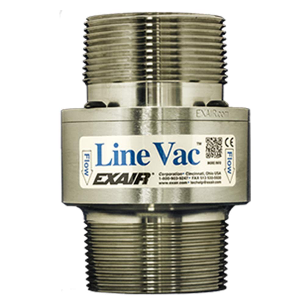 EXAIR 141250 21/2 NPT Stainless Steel Threaded Line Vac, Type 303