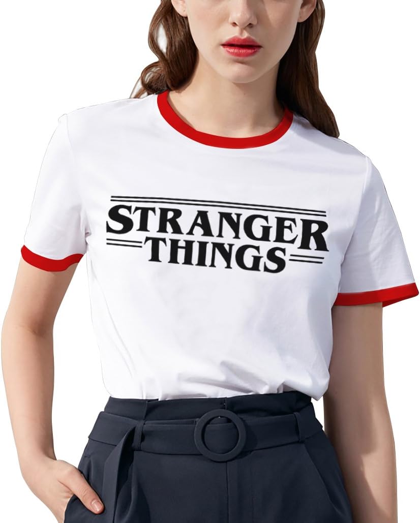 Shirt Ringer Tee Best Friends T Shirt Teen Girls Shirts Cute Short Sleeve Round Neck Printed Casual Letter T Shirts Tops for Women's