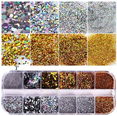 1 Set Super Shining Sugar/Mermaid Nail Glitter Powder Holographic Laser Pigment Dust Manicure Powder Nail Art Decoration BETY,T