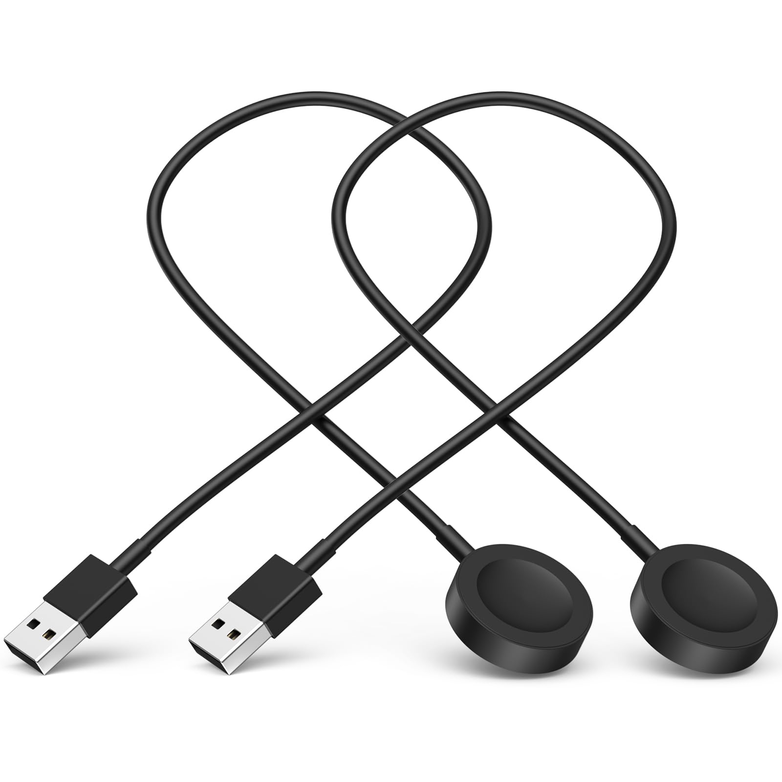 Photo 1 of 2Pack Short for Apple Watch Charger USB Magnetic Wireless Fast iWatch Charger Portable for Car Compatible with iWatch Ultra/Series 9/8/7/6/SE/SE2/5/4/3/2/1-[1FT/Black]