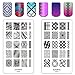 Ejiubas Stamping Plates Nail Art Plates Floral Image Plates Nail Art Stamping Manicure Tools Double-sided 2 Pieces