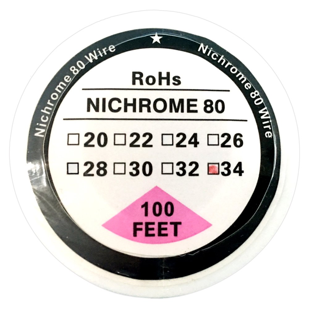 Nichrome 80 Wire Resistance Wire 100ft (30m) Spool 22-32G AWG (34G)