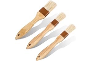 3pcs Pastry Basting Brushes, Oil Brush for Cooking Boar Bristle Brushes BBQ Basting Brush Kitchen Baster Brushes for Oil Egg 