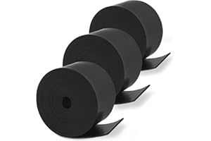 RHBLME 3 Pack Rubber Strips, 1/16" Thick x 2" Wide x 10' Long Rubber Roll, Neoprene Rubber Sheet for Anti-Vibration, Anti-Sli