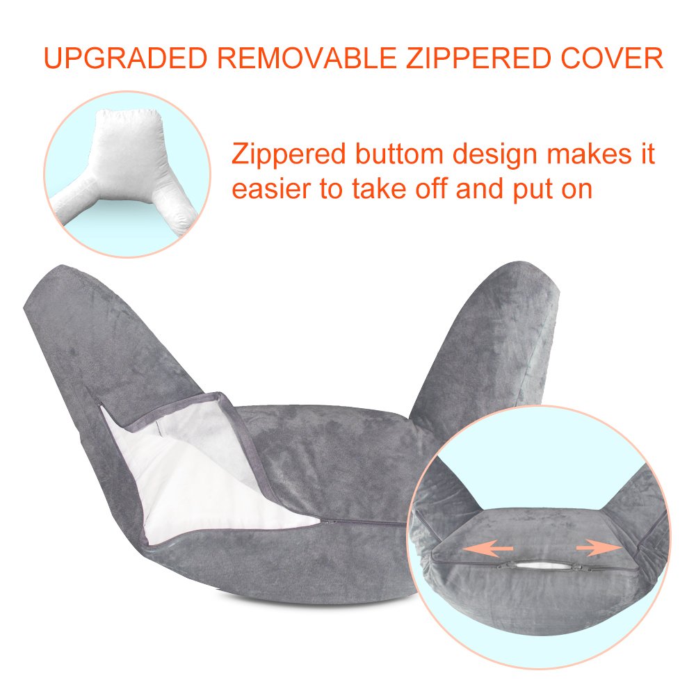 mittaGonG Backrest Reading Pillow Husband Pillow with Arms Removable