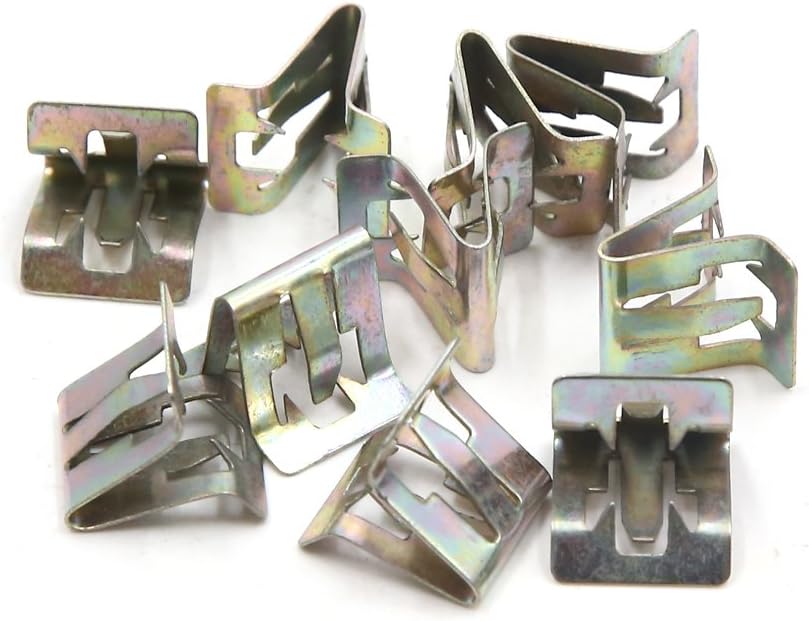sourcing map 10Pcs 6mm Hole Metal Rivets Car Interior Dashboard Panel Trim Clips Silver Tone, Bronze Tone, 14 x 10 x 2 cm