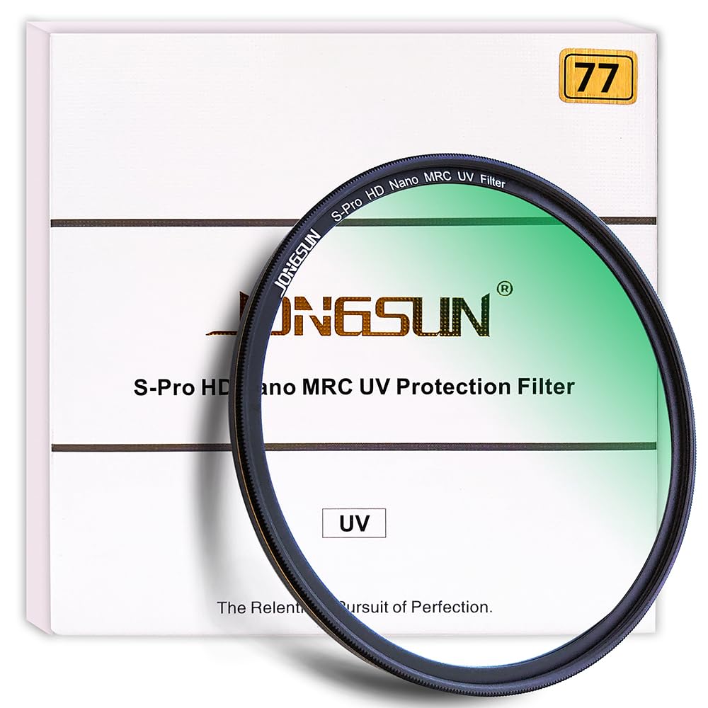 JONGSUN 77mm UV Filter, S-Pro HD Nano MRC16 Camera Ultraviolet Protection Filter, 16 Layers Multicoated, SCHOTT B270, Ultra-Slim, Lens Cloth Kit