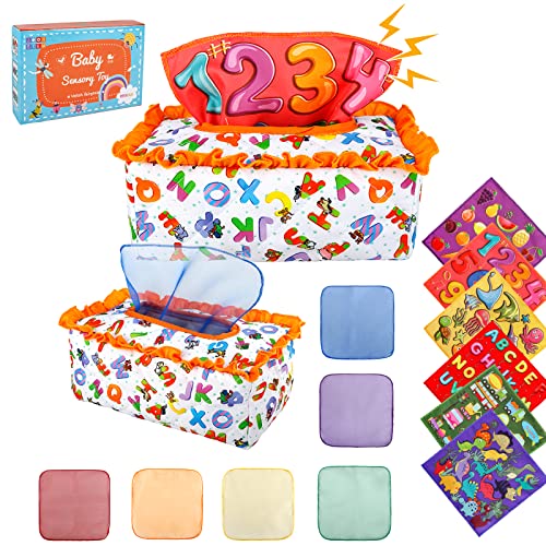 ZVBBON Baby Tissue Box Toy, Tissue Box Toy for Babies 612 Months