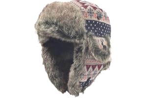 ORIGINAL ONE Russian Ushanka Cossack Trooper Trapper Aviator Hat Fur Lined Earflap Winter Cap with Chin Strap