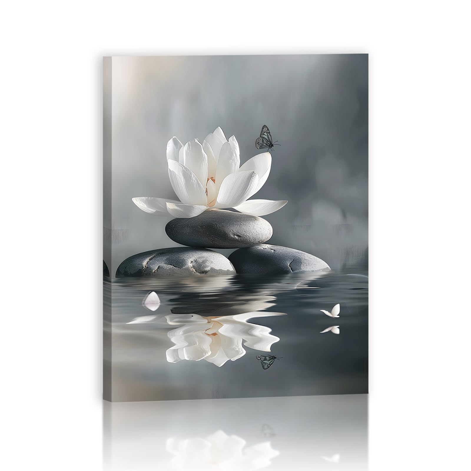 White Lotus Flower Zen Wall Art Spiritual Decor Meditation Yoga Spa ...