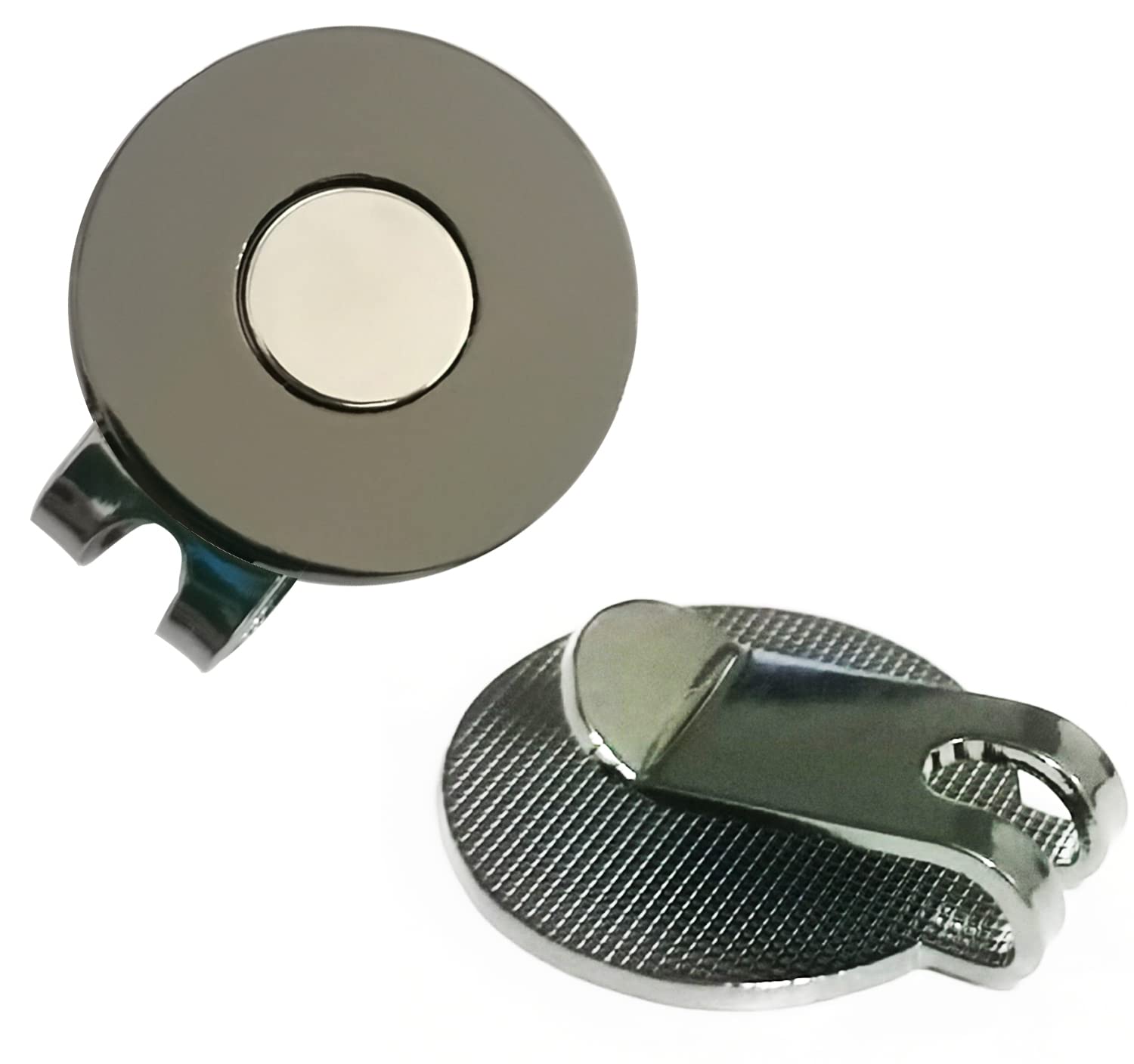 Adhere 2pcs Golf Hat Clip Golf Ball Marker Holder Magnetic Golf Cap Clips Without Ball Marker (Black Nickel)