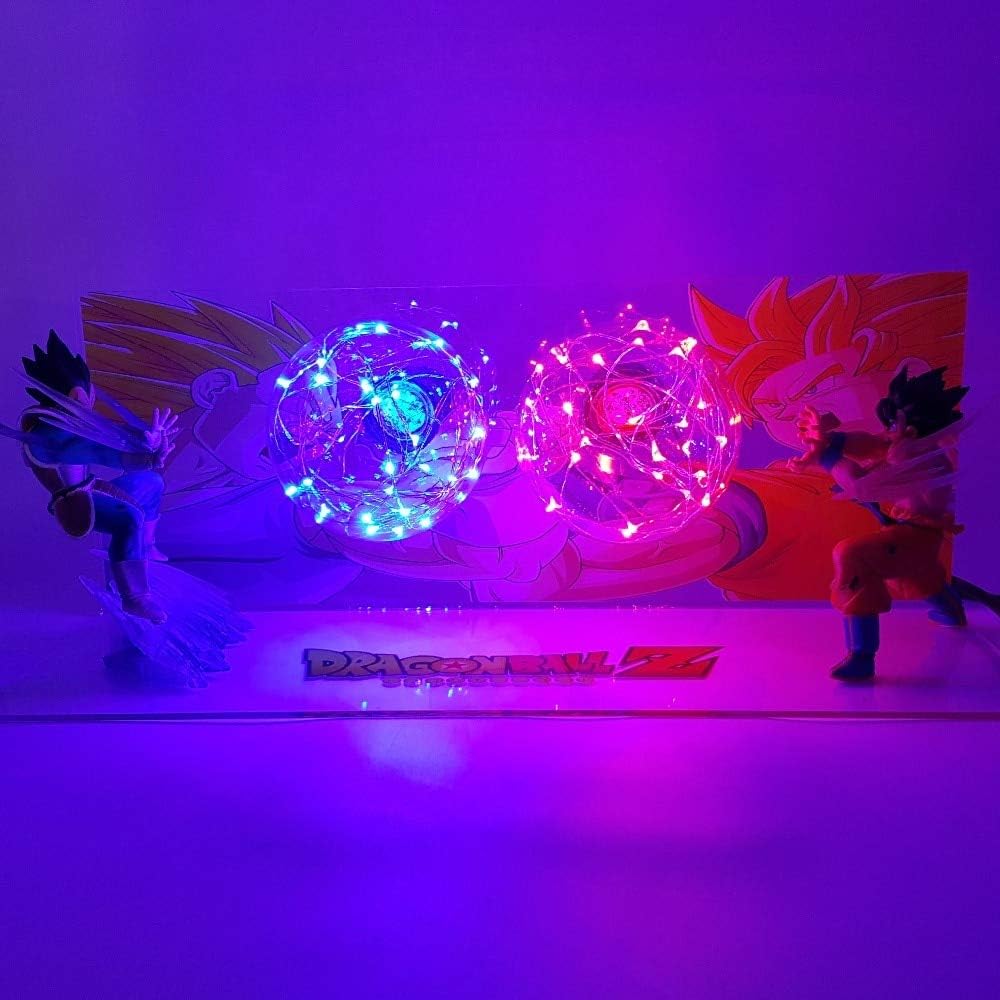 Dragon Ball Z Action Figures Goku vs Vegeta Led Figurine Toy DBZ Anime Dragon Ball Super Kamehameha Collection Model Toys