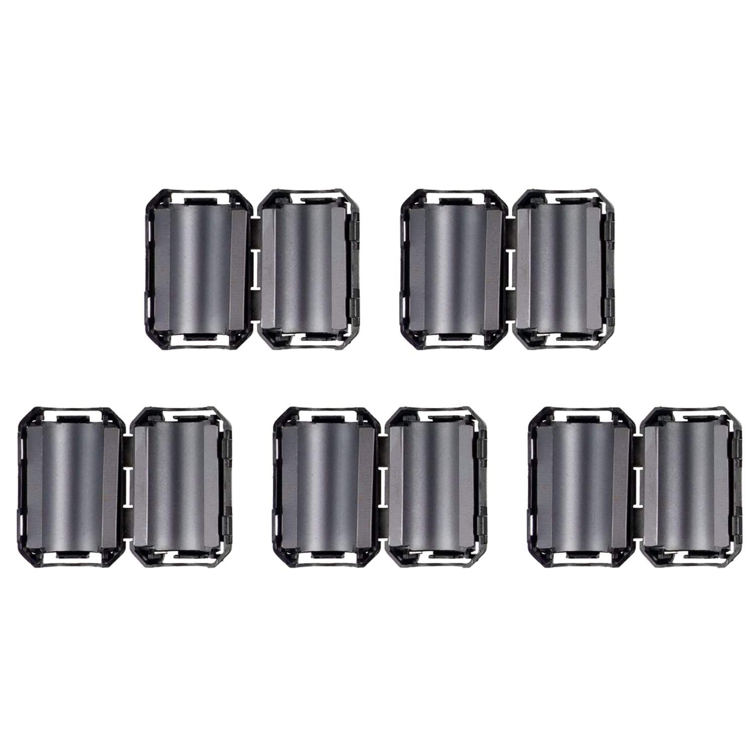 HUAREW Noise Suppressor Cable Clamp Black Clip Type Ferrite Ring RFI EMI for 13mm (Pack of 5)